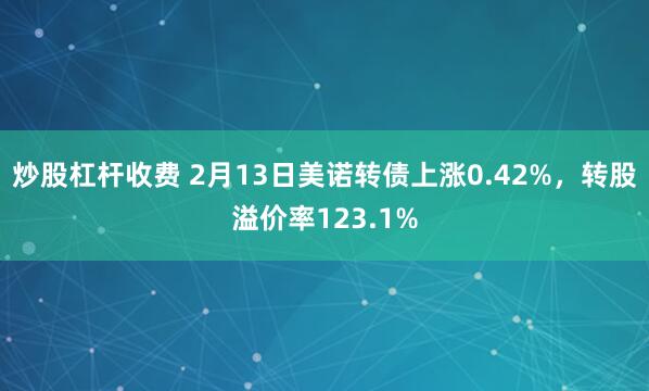 炒股杠杆收费 2月13日美诺转债上涨0.42%，转股溢价率123.1%