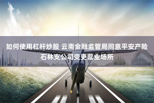 如何使用杠杆炒股 云南金融监管局同意平安产险石林支公司变更营业场所